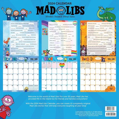 TF النشر 2024 تقويم الحائط Mad Libs | شبكات كبيرة للمواعيد والجدولة | التقويم الجداري الشهري العمودي 2024 | تنظيم المنزل والمكتب | ورق غير لامع ممتاز | 12 بوصة × 12 بوصة in Saudi Arabia