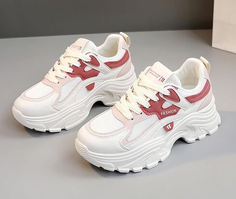 YYSPR Women's Fashion Platform Lace Up Sneakers Lightweight Walking Running Shoes in Saudi Arabia
