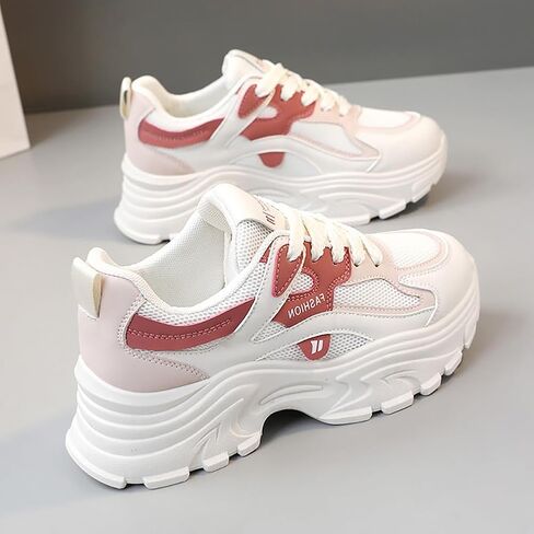 YYSPR Women's Fashion Platform Lace Up Sneakers Lightweight Walking Running Shoes in Saudi Arabia