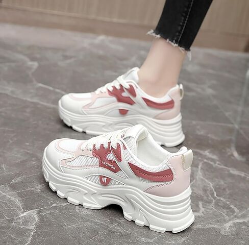 YYSPR Women's Fashion Platform Lace Up Sneakers Lightweight Walking Running Shoes in Saudi Arabia