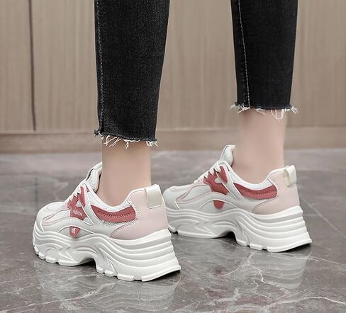 YYSPR Women's Fashion Platform Lace Up Sneakers Lightweight Walking Running Shoes in Saudi Arabia