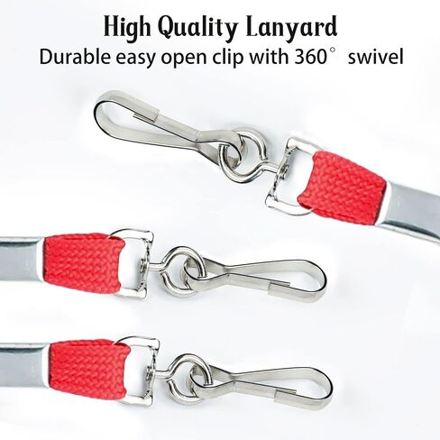 100 Pack Black Lanyards Badge Lanyards for ID Badges with Badge Clip Swivel Hook in Saudi Arabia
