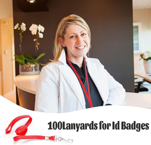100 Pack Black Lanyards Badge Lanyards for ID Badges with Badge Clip Swivel Hook in Saudi Arabia