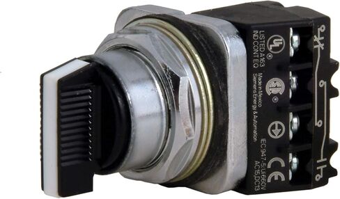 Siemens 52SA2CABA1 Heavy Duty Selector Switch Unit, Water and Oil Tight, 3 Positions, Short Lever, Maintained Operation, C Cam, 1NO + 1NC Contact Blocks , Black in Saudi Arabia