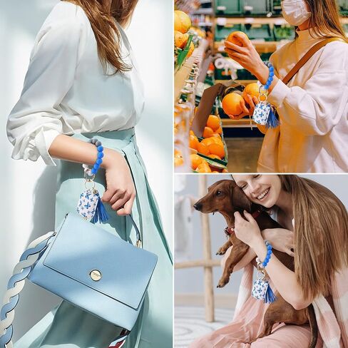 AirPods Pro Case AIRSPO Cute AirPods Pro Case Cover for AirPods Pro Printed Silicone Protective Skin for Women, Girls with Bracelet Keychain/Accessories (Blue/Butterfly) in Saudi Arabia