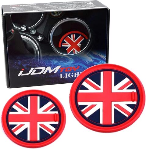 iJDMTOY Black/White 78mm Checker Pattern Style Silicone Insert Mats Compatible with Mini Cooper R61 Paceman F55 F56 3rd Gen Front Console Drink Holders in Saudi Arabia