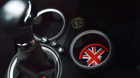 iJDMTOY Black/White 78mm Checker Pattern Style Silicone Insert Mats Compatible with Mini Cooper R61 Paceman F55 F56 3rd Gen Front Console Drink Holders in Saudi Arabia