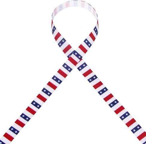 شريط Ribbli Grosgrain Stars & Red White Navy Stripes، أحمر/أبيض/كحلي، 3/8 بوصة × 10 ياردة، شريط وطني، يستخدم في يوم الذكرى، الرابع من يوليو، يوم الرئيس، يوم المحاربين القدامى، ديكورات الولايات المتحدة الأمريكية in Saudi Arabia