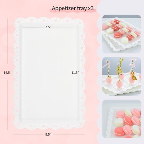 Pack of 10 NWK Cake Stand, Cupcake Stand, with 3X Two-Tier Cupcake Stands + 3X Three-Tier Cupcake Stands + 4 x Appetizer Trays Perfect for Birthday Baby Bridal Shower Party (White) in Saudi Arabia