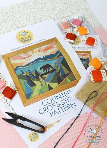 مجموعة سبايدرمان K388-0 ذات غرز متقاطعة. خيوط وإبر و2 قماش وخيط ومقص و4 أنماط ألوان مطبوعة. طقم أنماط التطريز in Kuwait