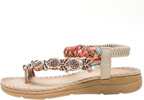 صنادل فوزية بوهيمية مسطحة بحجر الراين للنساء in Kuwait