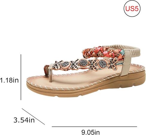 صنادل فوزية بوهيمية مسطحة بحجر الراين للنساء in Kuwait