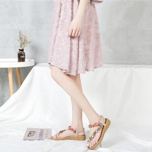 صنادل فوزية بوهيمية مسطحة بحجر الراين للنساء in Kuwait