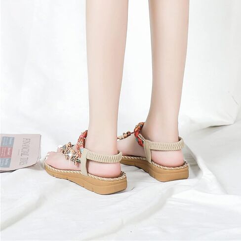 صنادل فوزية بوهيمية مسطحة بحجر الراين للنساء in Kuwait