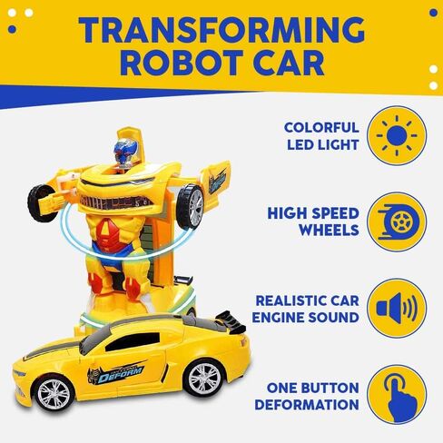Toysery تحويل سيارة الشرطة الروبوتية مع الضوء، سيارات الشرطة الروبوت الذكية للأطفال، سيارة سباق إلى لعبة روبوت تحويل اللعب للأولاد، عثرة والذهاب طفل سيارة روبوت اللعب للأولاد الذين تتراوح أعمارهم بين 7 إلى 9 in Kuwait