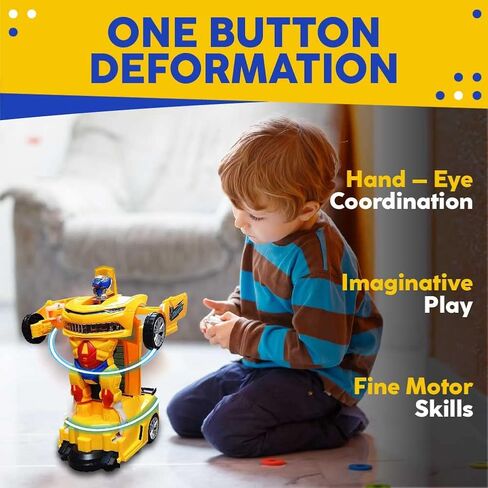 Toysery تحويل سيارة الشرطة الروبوتية مع الضوء، سيارات الشرطة الروبوت الذكية للأطفال، سيارة سباق إلى لعبة روبوت تحويل اللعب للأولاد، عثرة والذهاب طفل سيارة روبوت اللعب للأولاد الذين تتراوح أعمارهم بين 7 إلى 9 in Kuwait