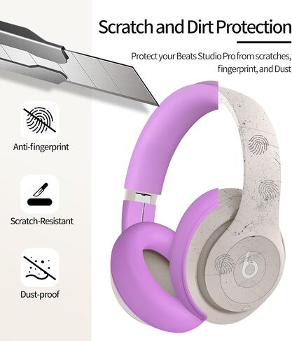 [3in1] WADVCU Accessories Silicone Case Cover for Beats Studio Pro, Anti-Scratch Outer Earphone Panel Cover/Ear Cups Cover/Headband Cover ONLY for Beats Studio Pro, Beats Headset Soft Skin-Apricot in Saudi Arabia