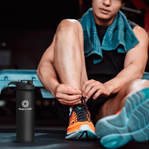 32oz Spill Proof Sports Water Bottle - Tritan Flip Straw Water Bottle - Reusable Bottle with Time Marker, BPA free - Motivational Water Bottle, 1 liter Water Bottles - Wide Mouth Water Bottle (Black) in Saudi Arabia