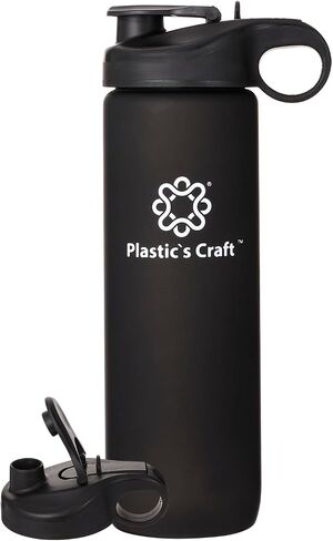 32oz Spill Proof Sports Water Bottle - Tritan Flip Straw Water Bottle - Reusable Bottle with Time Marker, BPA free - Motivational Water Bottle, 1 liter Water Bottles - Wide Mouth Water Bottle (Black) in Saudi Arabia