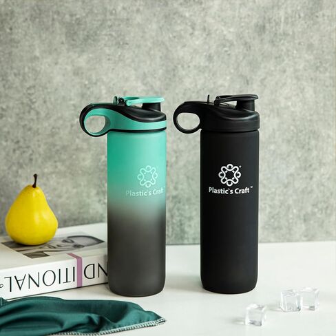 32oz Spill Proof Sports Water Bottle - Tritan Flip Straw Water Bottle - Reusable Bottle with Time Marker, BPA free - Motivational Water Bottle, 1 liter Water Bottles - Wide Mouth Water Bottle (Black) in Saudi Arabia