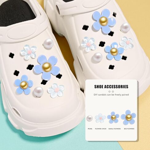 NateBur Flower Shoe Charms Cute Daisy Shoe Charms for Girls Women Adults & Kids Shoe Decoration for Sandals Clog Birthday Party Gift in Saudi Arabia
