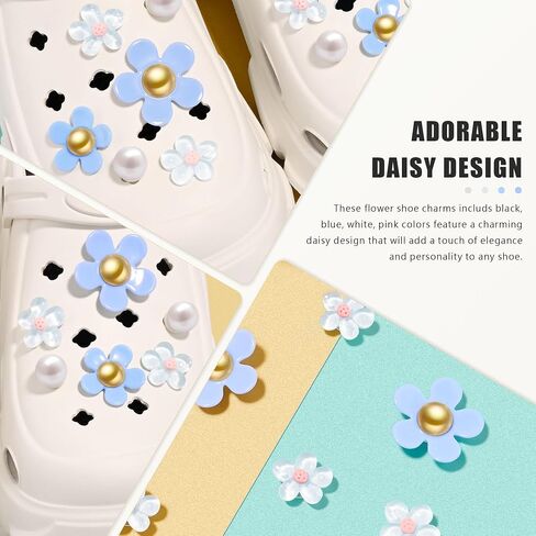 NateBur Flower Shoe Charms Cute Daisy Shoe Charms for Girls Women Adults & Kids Shoe Decoration for Sandals Clog Birthday Party Gift in Saudi Arabia