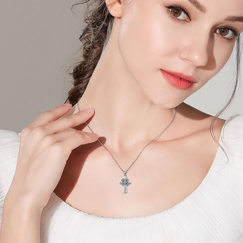 ONEFINITY Cross Necklace for Women Sterling Silver Celtic Cross Witches Knot Pendant Necklace Abalone Shell Cross Jewelry for Women Girls in Kuwait