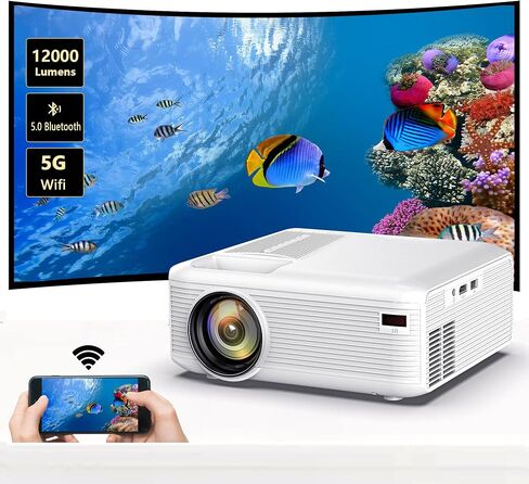 Mini projector native 1080P, supports WiFi and Bluetooth 4K portable projector outdoor home theater video projector compatible with iOS/Android/Windows/TV Stick/HDMI/USB in Saudi Arabia