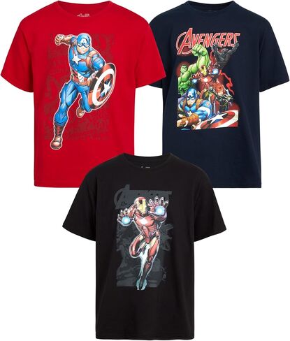 Marvel Avengers Boys’ 3 Pack T-Shirts – Spider-Man, Hulk, Captain America, Iron Man, Thor (4-16) in Saudi Arabia