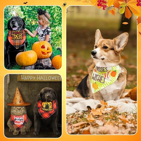 60 Pcs Fall Plaid Dog Bandanas Bulk Thanksgiving Dog Triangle Scarf Holiday Dog Bibs Puppy Bandanas Pet Costume Adjustable Outfit Washable Kerchief for Small to Medium Pet in Saudi Arabia