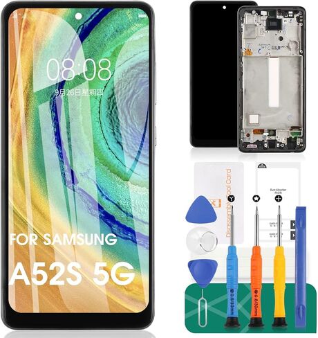 استبدال شاشة TFT لهاتف Samsung Galaxy A52s 5G لجهاز Galaxy A52s 5G LCD لشاشة SM-A528B SM-A528B/DS جزء إصلاح مجموعة شاشة تعمل باللمس مع إطار (بدون بصمة) in Saudi Arabia