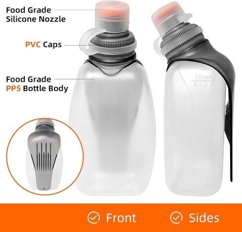 GYGYL 2Pcs BPA Free Running Water Bottle, Portable Lightweight Sports Water Bottle for Running, Cycling, Walking, Indoor, Outdoor(1pcs 175ml/6 oz, 1pcs 250ml/8 oz) in Kuwait