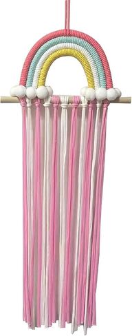 Claw Clip Holder For Children Girls - Rainbow Bow Holder For Girls -Clip organizer Decor For Room, Door, Wall (Pink (Width: 9.8inch)) in Saudi Arabia
