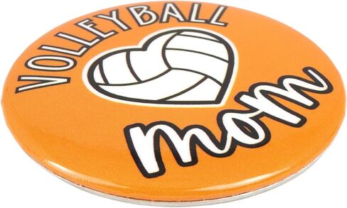 Volleyball Mom Orange Pinback Button, Spirit Wear Game Day Pins for Parents, 2.25 Inches in Saudi Arabia