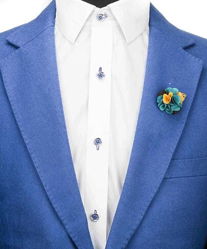 Knighthood Lapel Pin Flowers for Men Suits Bunch Flower with Golden Leaf Badge Coat Suit Wedding Gift Party Shirt Accessories (Emerald Green Yellow & Black) in Saudi Arabia
