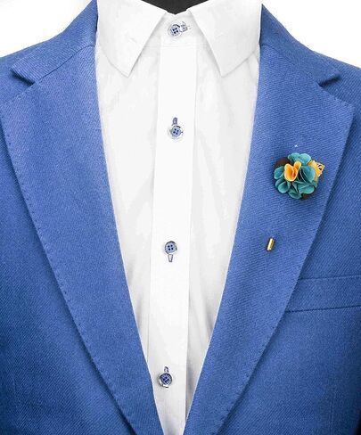 Knighthood Lapel Pin Flowers for Men Suits Bunch Flower with Golden Leaf Badge Coat Suit Wedding Gift Party Shirt Accessories (Emerald Green Yellow & Black) in Saudi Arabia