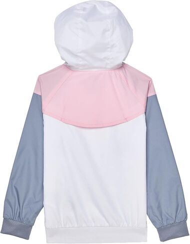 جاكيت Windrunner للفتيات من Nike (الأطفال الصغار/الأطفال الصغار) أبيض/وردي 6X للأطفال الصغار in Saudi Arabia