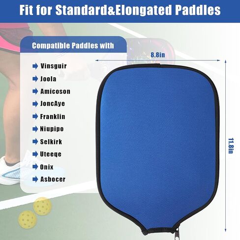 2pcs Pickleball Paddle Covers, Waterproof Neoprene Pickle Ball Covers Protective Pickleball Racket Holder Sleeve with Zipper Fits Most Paddle Racket (Blue) in Saudi Arabia
