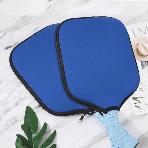 2pcs Pickleball Paddle Covers, Waterproof Neoprene Pickle Ball Covers Protective Pickleball Racket Holder Sleeve with Zipper Fits Most Paddle Racket (Blue) in Saudi Arabia