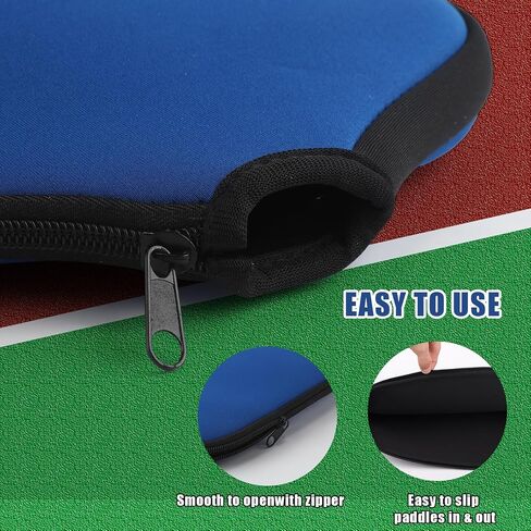 2pcs Pickleball Paddle Covers, Waterproof Neoprene Pickle Ball Covers Protective Pickleball Racket Holder Sleeve with Zipper Fits Most Paddle Racket (Blue) in Saudi Arabia