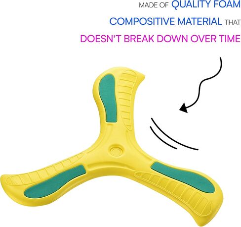 Amazaque Soft Boomerang For Kids And Adults - Foam Boomerang Toy, Boomerang Returning Cross and Throwing Stick Circle - Game for Beach Pool Games - Safe Play & Soft Impact Indoors or Outdoors for Kids in Saudi Arabia