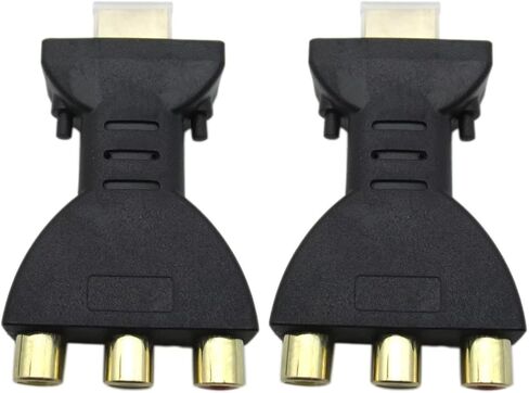 2-حزمة محول HDMI ذكر إلى 3 RCA أنثى مركب AV محول صوت فيديو متوافق مع الأجهزة التلفزيونية ومشغل DVD والكمبيوتر الشخصي وجهاز العرض in Kuwait