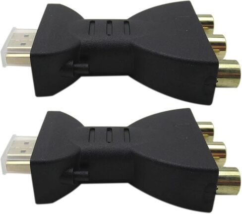 2-حزمة محول HDMI ذكر إلى 3 RCA أنثى مركب AV محول صوت فيديو متوافق مع الأجهزة التلفزيونية ومشغل DVD والكمبيوتر الشخصي وجهاز العرض in Kuwait