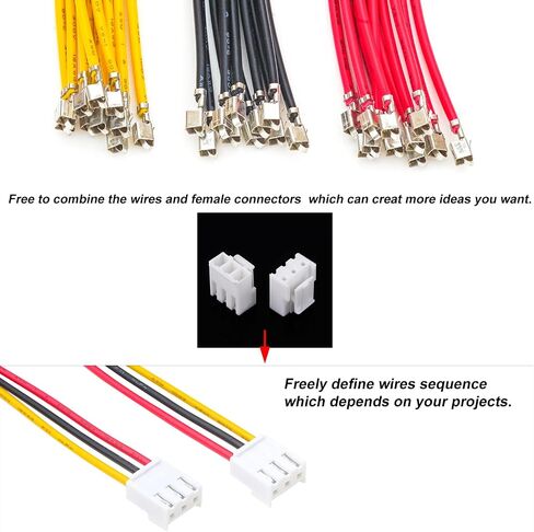 Jst VH 3.96MM 3 Pin Connector Socket Kit Total 4 Sets with 12Pcs 210MM 18AWG Pre-Crimped Cables Wire Jst-VH 3 Pin Connector in Saudi Arabia