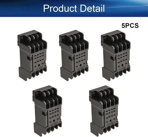 Heyiarbeit 5Pcs PYF14A 14-Pin DIN Rail Mounted Power Relay Socket Base Holder for H3Y-4 Relay in Saudi Arabia