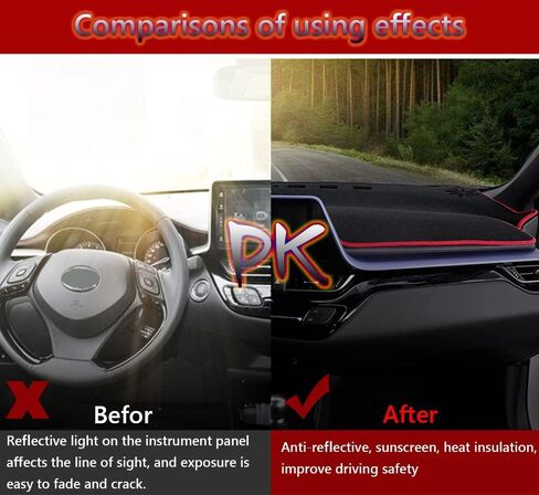 حصيرة غطاء لوحة القيادة ملحقات داخلية مخصصة أغطية لوحة القيادة تقلل الوهج وتزيل التشقق لسيارة Kona EV/Kona(2018 2019 2020 2021) in Kuwait