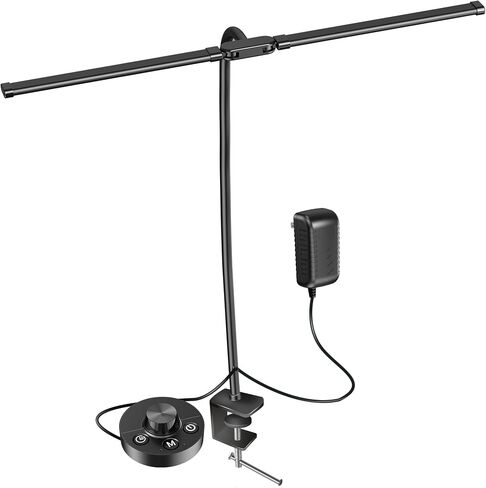 Desk Lamps for Home Office, 24W Ultra Bright Double Head Architect Task Lamp with Clamp, Desktop Stepless Dimmer 50 Lighting Modes Adjustable Flexible Gooseneck Table Light in Saudi Arabia