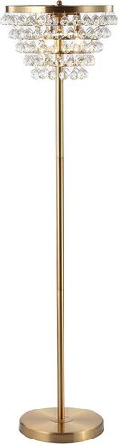 JONATHAN Y JYL9005B Jemma 60" Crystal/Metal LED Floor Lamp, Contemporary, Modern, Transitional, Elegant, Office, Living Room, Family Room, Dining Room, Bedroom, Hallway, Foyer, Brass Gold/Clear in Saudi Arabia