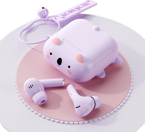 True Wireless Green Cute Earbuds Bluetooth Kawaii Headphones for Girls Small Mini Tiny Ear Buds for Kids Noise Cancelling Earbuds TWS Earphones Kids Wireless Earbuds for iPhone Android in Kuwait
