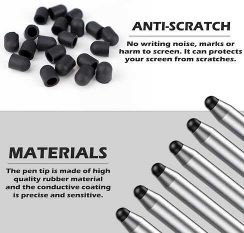 20Pcs Replacement Tips Silicone Rubber Touch Screen Pens Tips for Touch Pen (6 * 6mm) in Kuwait